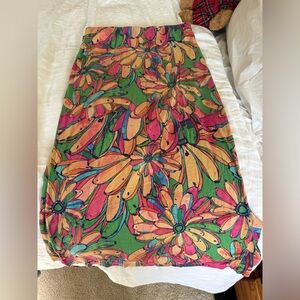 Anthropologie Farm Rio Getaway Midi Skirt Banana Floral Wrap